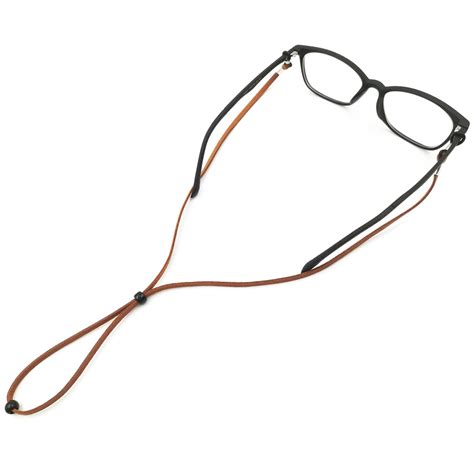 kalevel leather eyeglass holder eyeglass chain eyeglass strap retainer lanyard brown