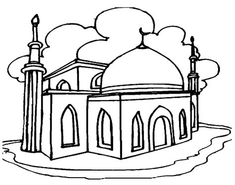 Mewarnai Gambar Masjid Anak Paud