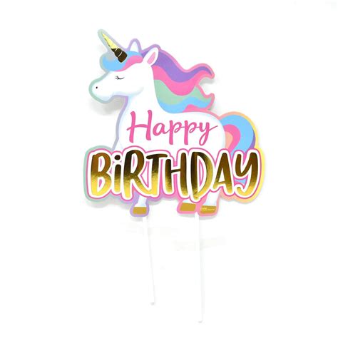 Rainbow Unicorn Happy Birthday Cake Topper 11 12 Inch