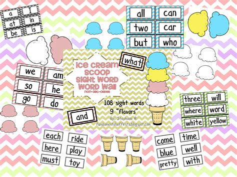 Fundamentals Of Firsts Ice Cream Scoop Sight Word Word Wall