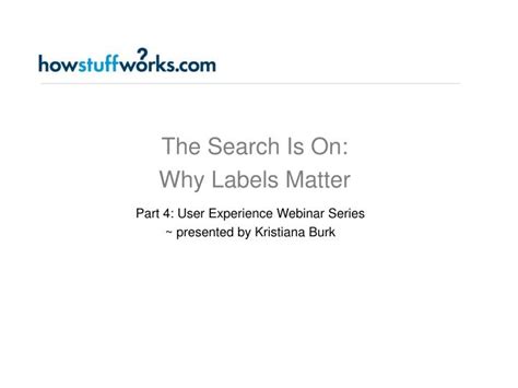 Ppt The Search Is On Why Labels Matter Powerpoint Presentation Free