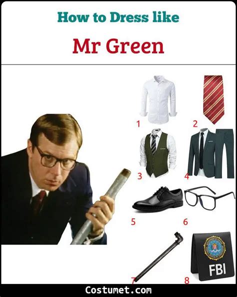 mr green clue costume for cosplay and halloween