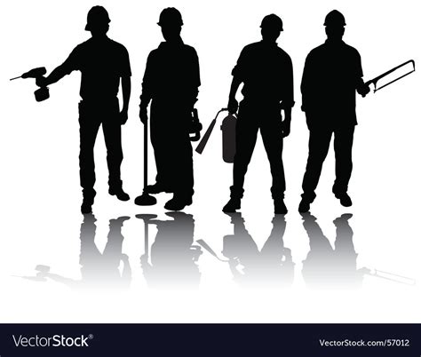 Worker Silhouettes Royalty Free Vector Image Vectorstock