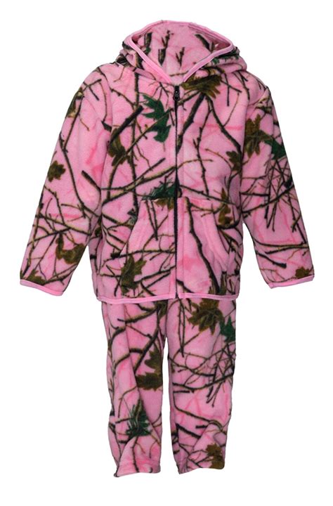 Trailcrest Infant Girl Camo Two Piece Fleece Jacket And Pants Set 2t
