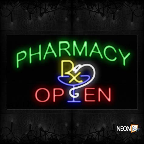 Pharmacy Rx Open Neon Sign