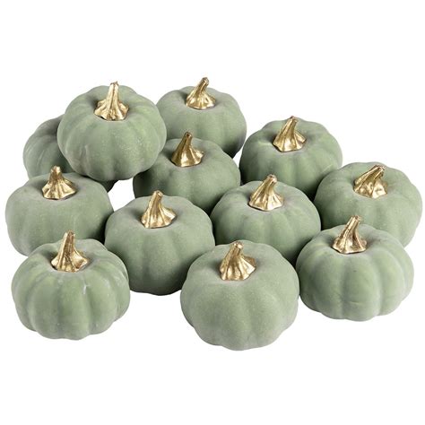 Buy Whaline Artificial Pumpkins Bulk Vintage Green Pumpkin Harvest
