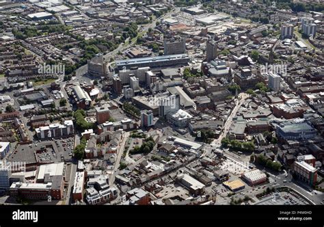 Aerial View Of Preston City Centre Lancashire Stock Photo Alamy