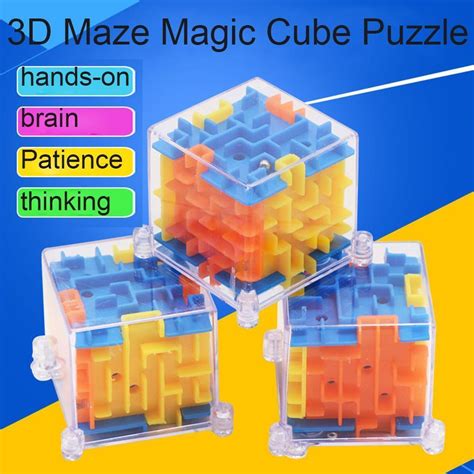 Cubo Mágico 3d Laberinto Transparente De Seis Caras Rompecabezas De