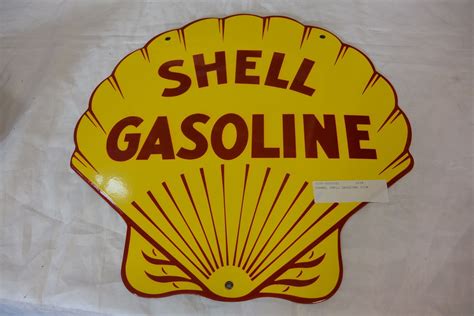 Enamel Shell Gasoline Sign