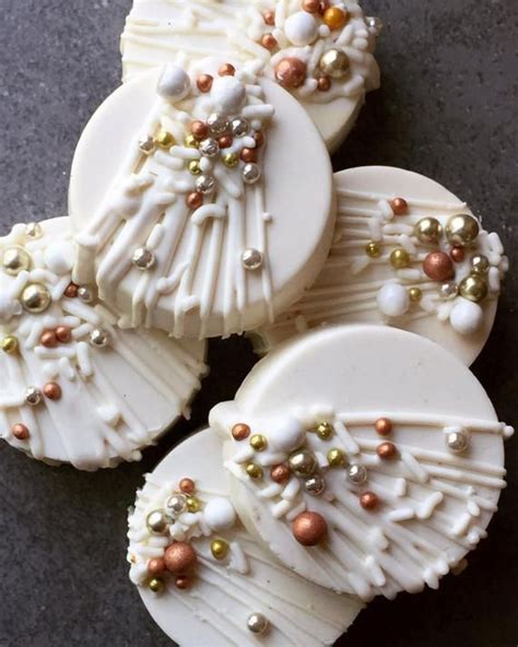 White Chocolate Oreos Rose Gold Gold And Silver Bridal Shower