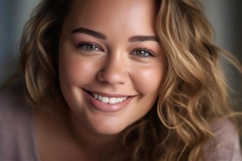 Premium Ai Image A Close Up Shot Of A Smiling Plus Size Woman With