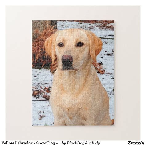 Yellow Labrador - Snow Dog - Yellow Lab Jigsaw Puzzle | Zazzle.com | Yellow lab puppies, Yellow ...