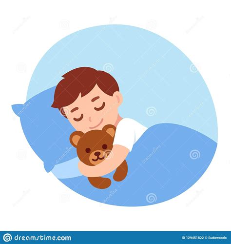 Sleeping Boy With Teddy Bear Stock Sleeping Boy Teddy Bear