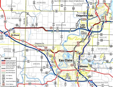Wisconsin Highways Maps Greater Eau Claire And Chippewa