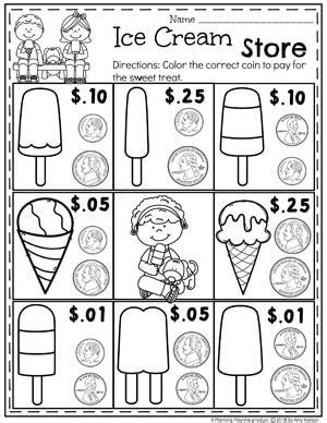 Money Worksheets - Planning Playtime | Kindergarten money worksheets