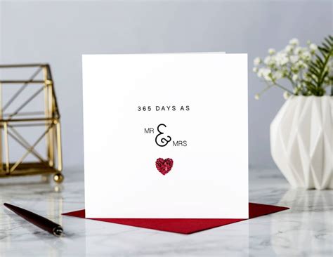 365 Days As Mr And Mrs 1st Anniversary Card By Sabah Designs