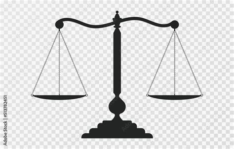 Scales Of Justice Icon Dark Empty Scale Isolated On Transparent