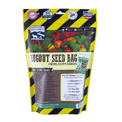 Bug Out Seed Bag Sustainable Seed Co Sustainable Seed Company
