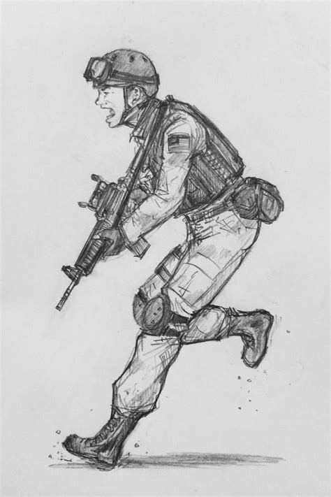 Drawtober 4 By Thomchen114 Military Drawings Army Drawing Soldier