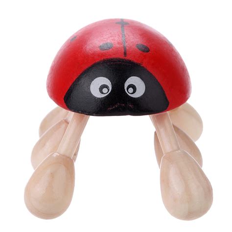 ladybug six feet wooden massager massage head beetle red u3p2 190268020893 ebay