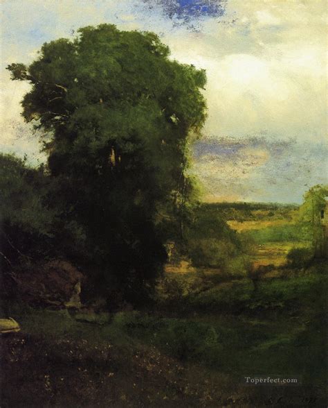 Midsummer Landscape Tonalist George Inness Painting In Oil For Sale