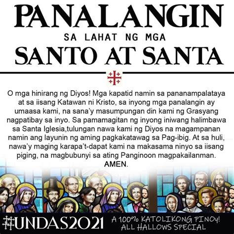 Panalangin Sa Lahat Ng Mga Santo At Nga Santa Prayer For All Saints