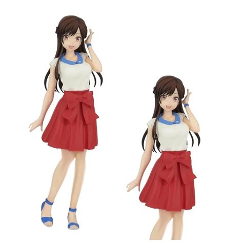 18CM Anime Rental Girlfriend Figure Mizuhara Chizuru Red Dress Standing