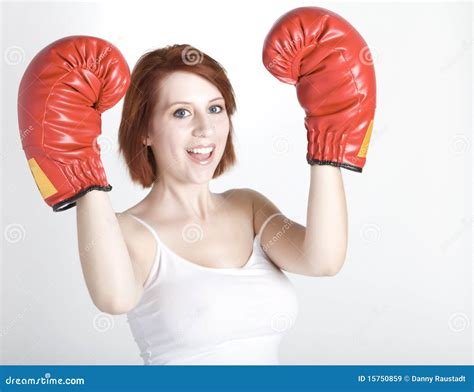 Beautiful Young Female Model In Boxing Gloves Stock Image Image Of