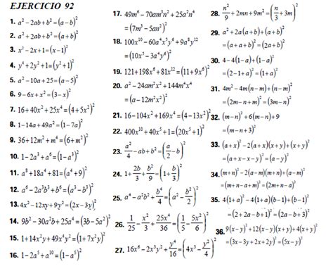 Factorizacion Por Trinomio Cuadrado Perfecto Ejercicios Resueltos