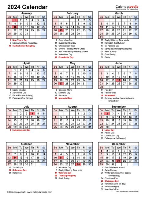 Free Printable Calendar 2024 Federal Holidays 2024 Mitzi Teriann
