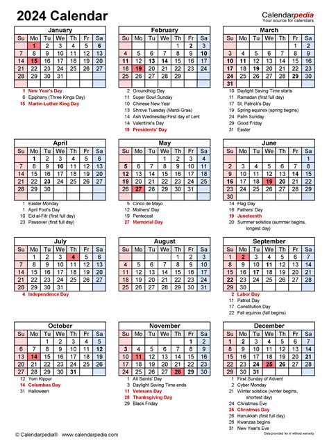 2024 Calendar With Holidays For Excel Latest Ultimate Awesome Famous