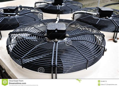 The combination of ceiling fan and air conditioner will help to distribute cool or hot air in your house more effectively. Air Conditioning Fans Stock Photography - Image: 25488772