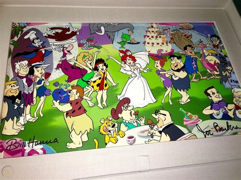 Flintstones Hanna Barbera Signed Cel Pebbles Bamm Bamm Wedding Album