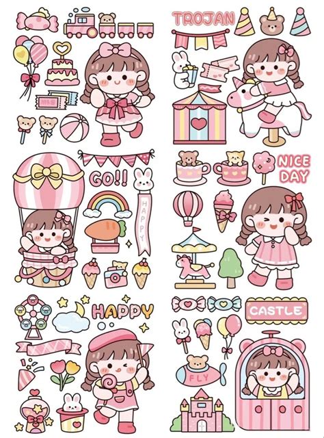 Stickers Kawaii Cute Laptop Stickers Paper Doll Template Paper Dolls Printable Printable