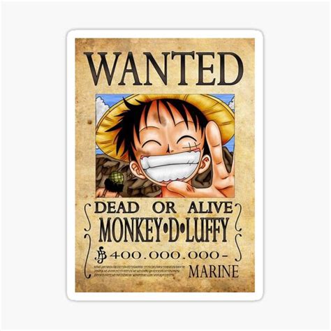 √ One Piece Luffy Wanted Poster Drawing 182211