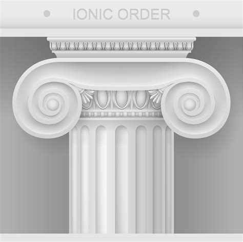 White Capital Of The Ionic Column 1220992 Vector Art At Vecteezy