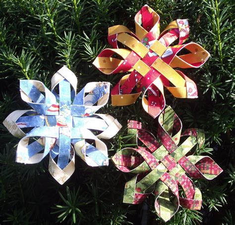 Woven Snowflake Ornament Kit For Purchase Fabric Paper Christmas