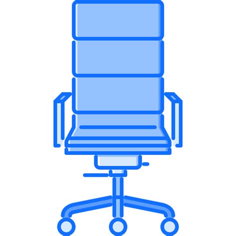 Desk Chair Coloring Blue Icon