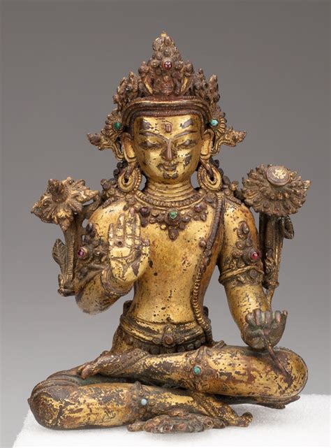 bodhisattva avalokiteshvara seated with hand in gesture of reassurance abhayamudra the art