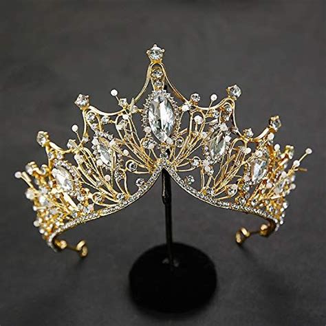 Baroque Queen Crown Rhinestone Wedding Tiaras And Crown For Bride