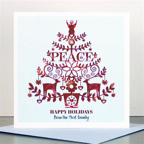 A Set Of Personalised Peace Christmas Cards By Ink Pudding