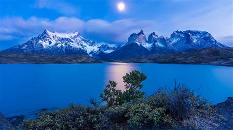 1920x1080 Chile Earth Lake Landscape Moon Night Twilight Laptop Full Hd