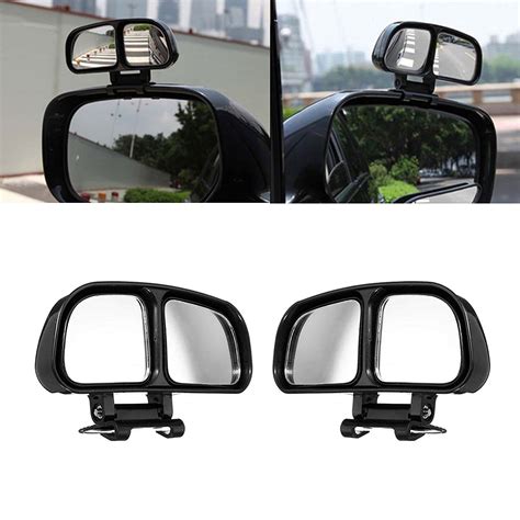 Xotic Tech Blind Spot Mirror 2 Pcs Square Stick On Rear View Convex Side Wide Angle With Dual