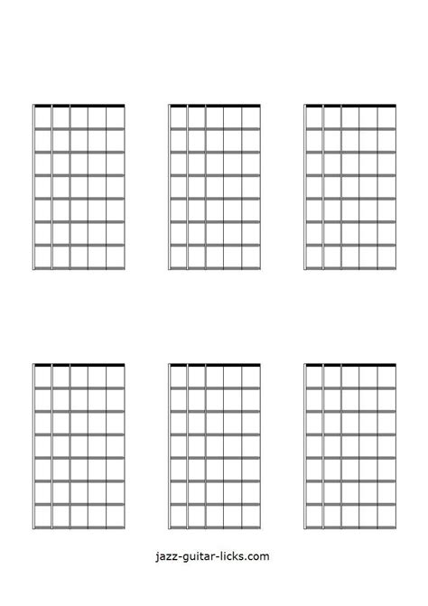 6 Blank Guitar Fretboard Diagrams Guitar Chords Jazz Guitar Music