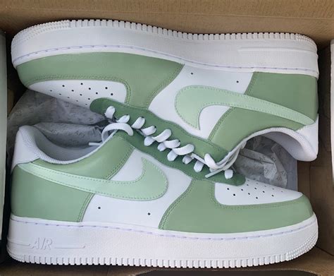 Sage Green Olive Nike Air Force 1 Custom Sneakers Etsy