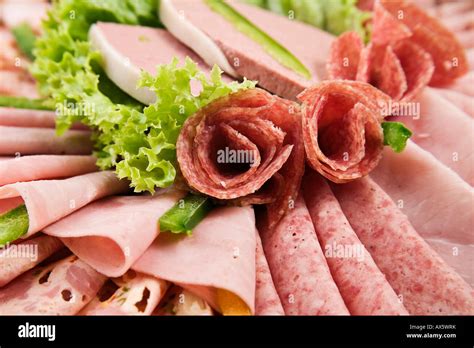 Luncheon Meat Platter Cold Cuts Stock Photo Alamy