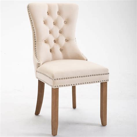 Veryke Medieval Upholstered Dining Chairs Set Of 2 Tufted High Back