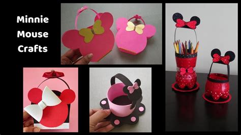 4 Quick And Easy Minnie Mouse Crafts Diy Craft For Kids Youtube