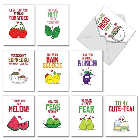 10 Food Pun Note Cards For All Occasions With Envelopes