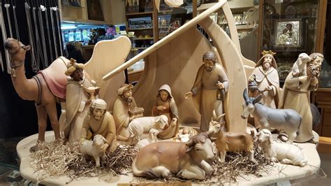 Hand Carved And Painted Olive Wood Nativity Set Made Only In Nazareth